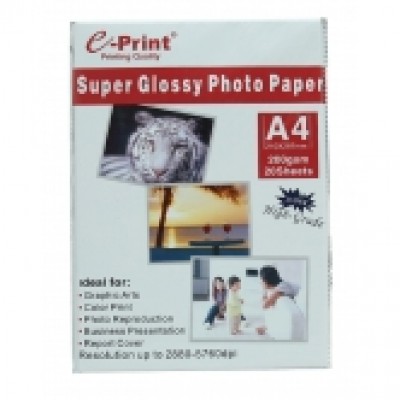 E-PRINT Glossy Paper Aluminium Pack A4 200g 